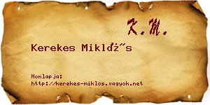 Kerekes Miklós névjegykártya