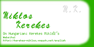 miklos kerekes business card